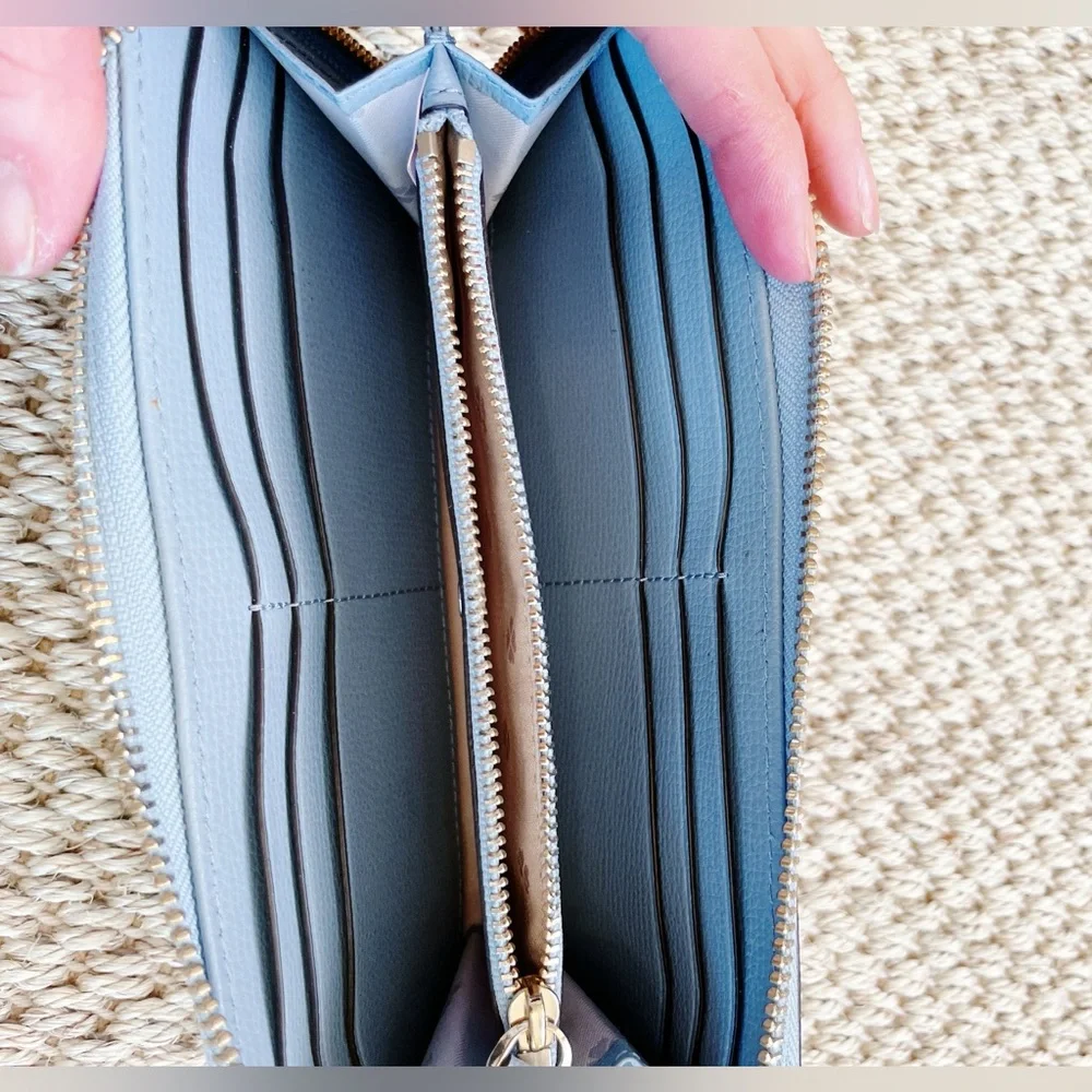 kate spade light blue zip-around continental wallet - Picture 7 of 8